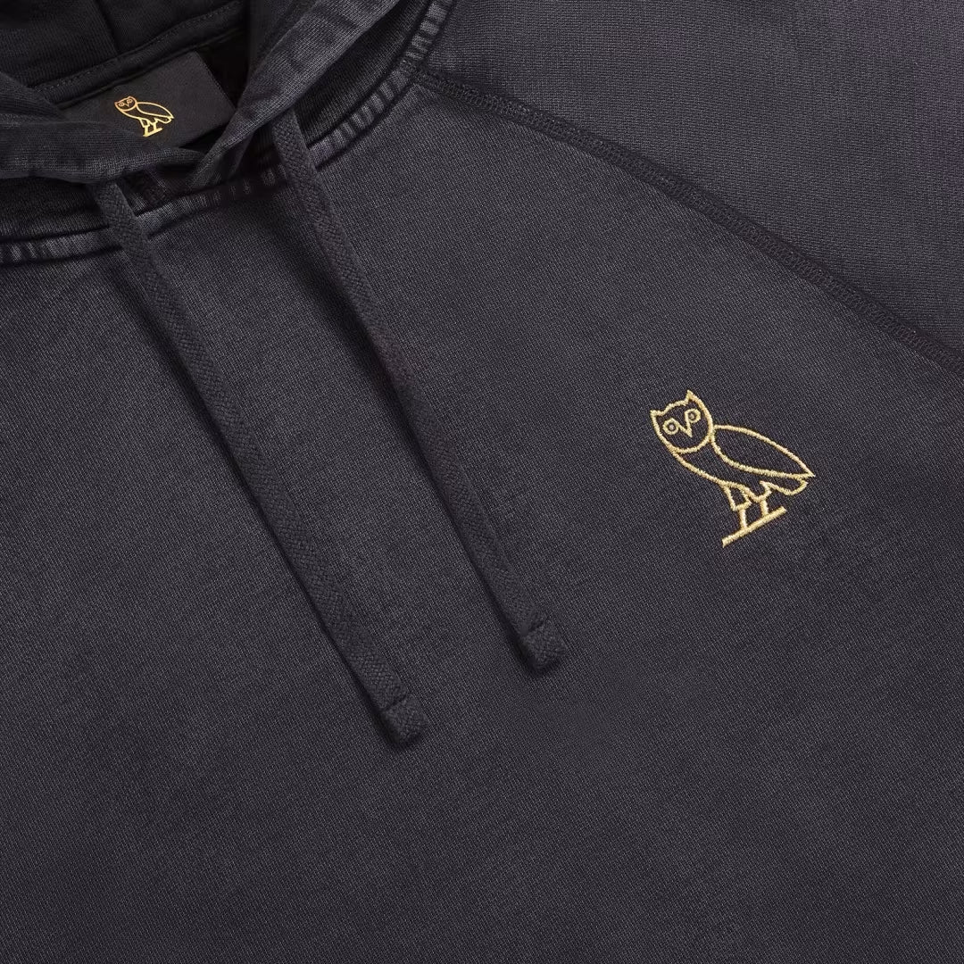 OvO Garment Dye Hoodie Black - Drizzle