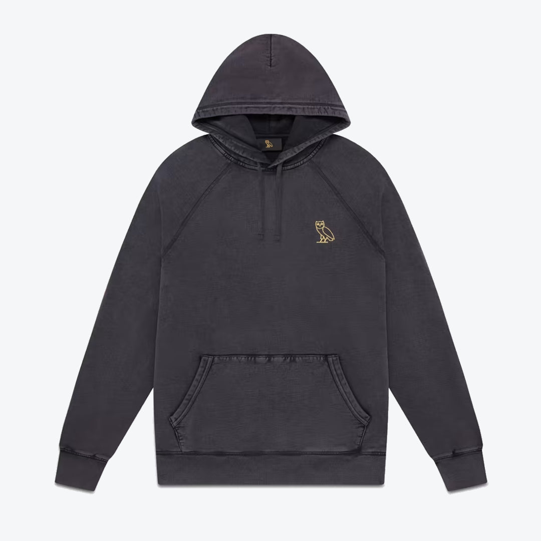 OvO Garment Dye Hoodie Black - Drizzle